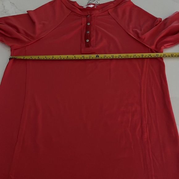 Women’s Coral color LS snap front top-NWT - Picture 2 of 8